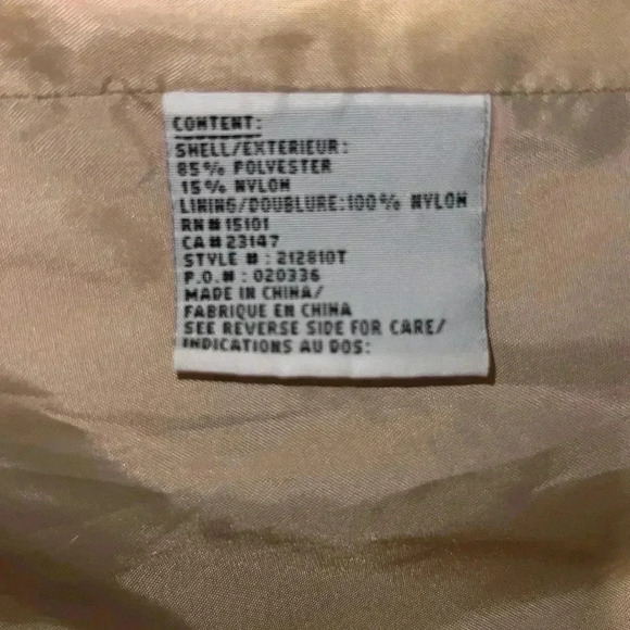 Talbots Petite Windbreaker Beige Hooded Jacket - Picture 4 of 5